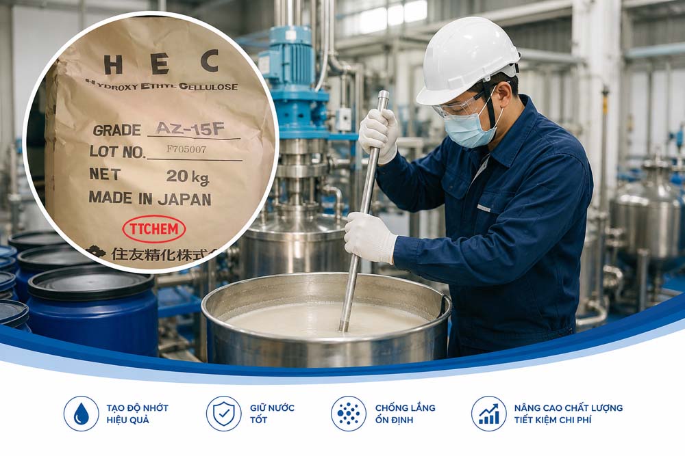 HEC AZ-15F Nhật Bản – Giải Pháp Tạo Đặc Hiệu Quả Cho Sơn Nước Và Keo Công Nghiệp